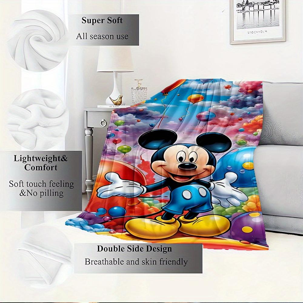 1pc Flannel Mickey Mouse Cartoon Pattern Bed Small Blanket, Suitable for Ation, Soft and Comfortable, a Great Gift