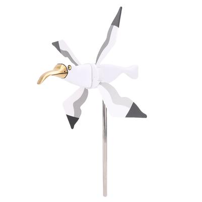 Seagull Garden Spinner White Color Weather Proof Plastic Seagull Animal Whirligig Windmill for Garden