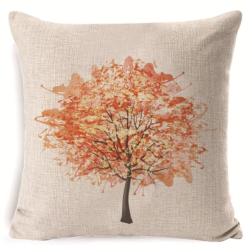New Autumn Thanksgiving Cushion Cover Home Sofa Decoration Printed Linen Harvest Festival Cushion Cover