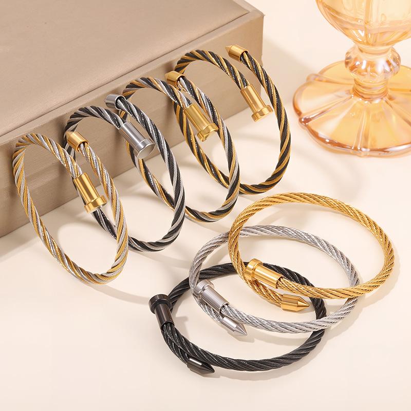 Popular steel wire nail women's light luxury fashion European and American simple design stainless steel