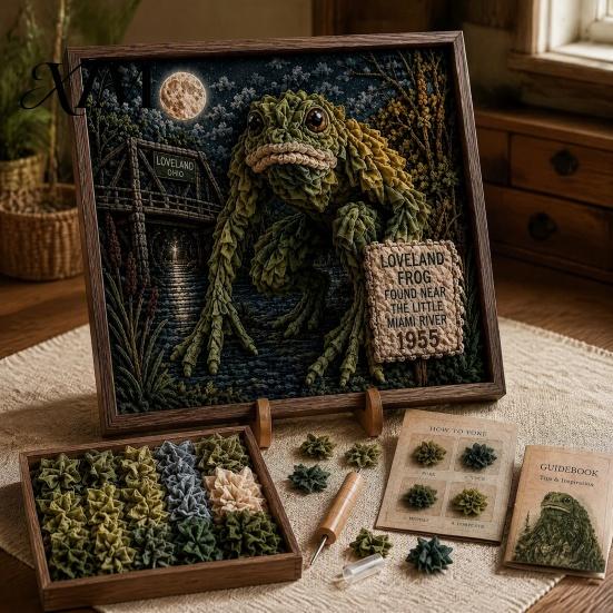 Zestaw do Artystycznego Wciskania Tkanin 3D DIY, Kreatywny Zestaw Rękodzieła, Projekty Leśne Fantasy Zwierzęta Zestaw do Prasowania dla Dorosłych Początkujących,