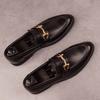 Fashion New Fashion Designer Men's Pointed Black Metal Buckle Oxford Flats Casual Shoes Wedding Dress Prom Party Zapatos Hombre