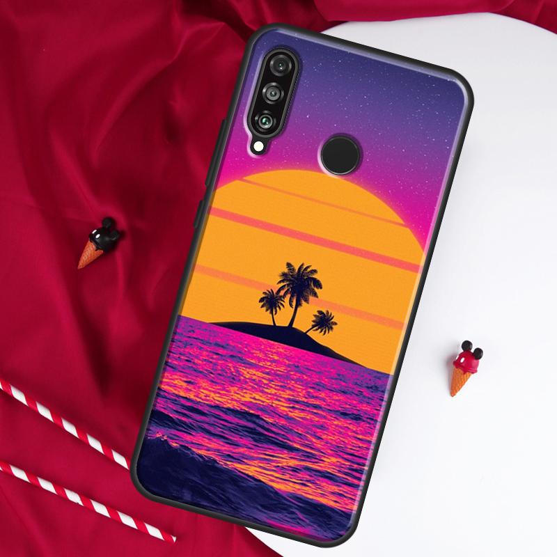 Synthwave 80's Retro Neon vaporwave For Huawei Nova 8i 7i 11i 12i 12s 9 10 SE Y90 Y60 Y70 Y72 Y61 Y91 P30 P40 Lite P60 Pro Case