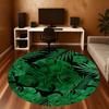 1pc Tropical Leaves Round Chair Mat Area Rug - Non-Slip, Floor Mat for Office, Bedroom, and Indoor Decor C1125174