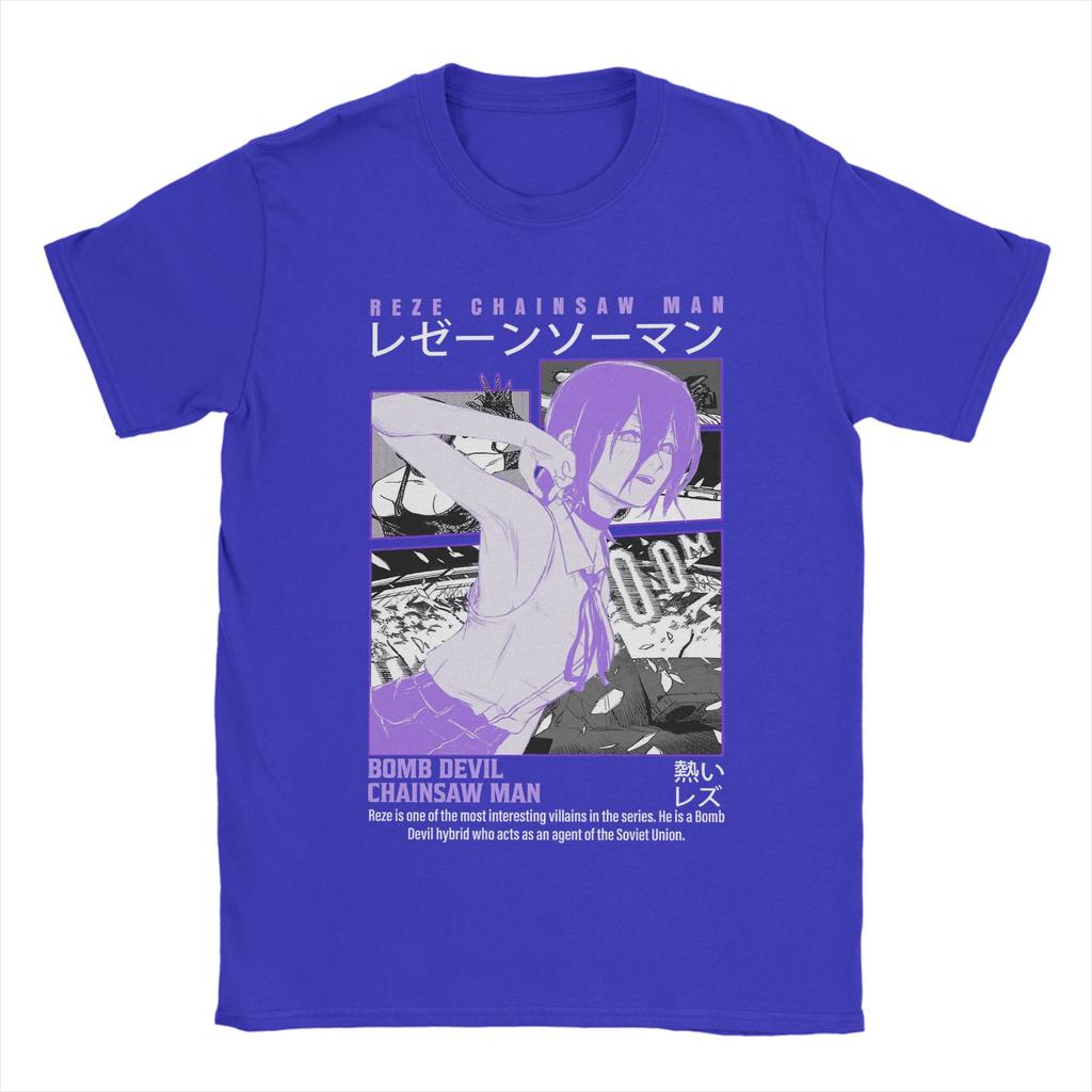 Chainsaw Man Reze Movie Devil Mens T Shirt  Novelty Tee Shirt Short Sleeve Crew Neck TShirt Cotton Birthday Present Tops