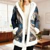 Lässiger Damen-Fleece-Kapuzen-Cardigan mit Taschen Warme Oberbekleidung