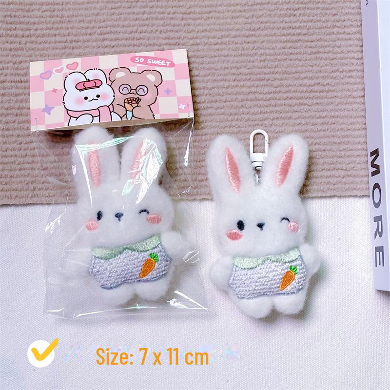 Entzückende Kaninchen-Plüschpuppe: Weich, Niedlich, Ganzkörper-Hasenmädchen Herz-Tasche Brosche Accessoire.