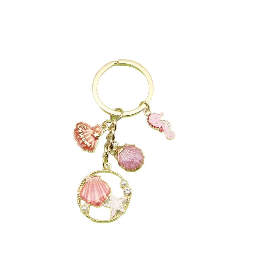 Ocean Charm Keychain: Starfish, Shell, Dolphin, Turtle, Mermaid Tail Pendant