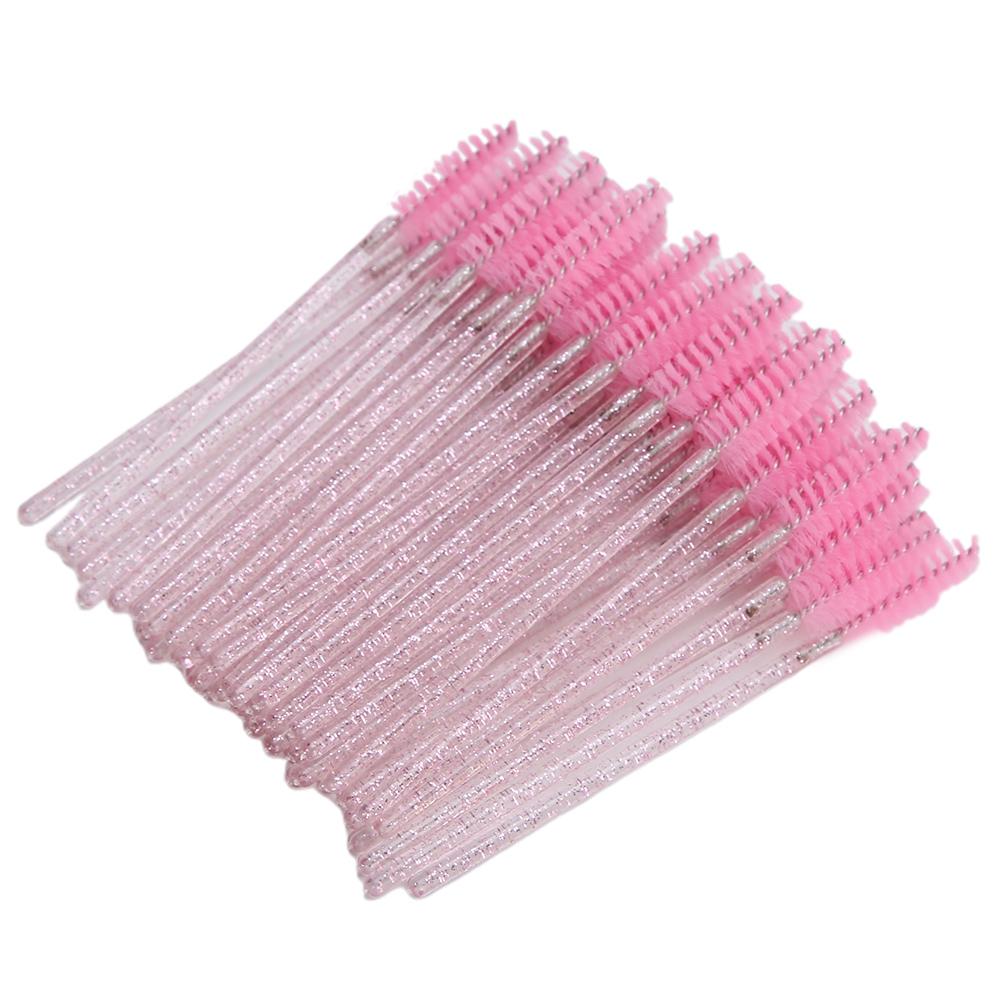 50 Stück Nylon-Make-up-Pinsel, Mascara-Stäbe, Wimpern, Augenbrauen, tragbarer Einwegpinsel