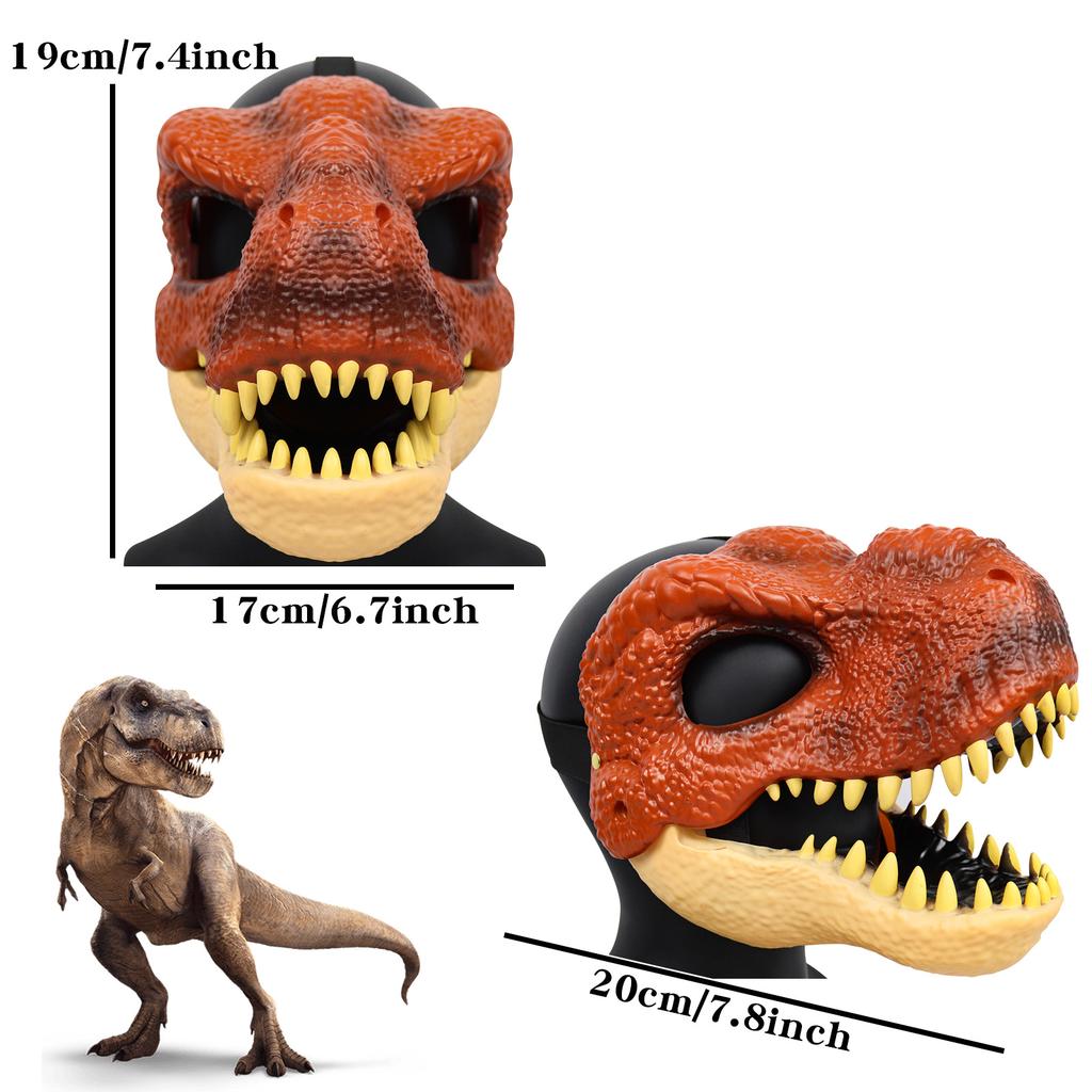 3D Dinosaurier Maske Lebensecht Raptor Dino Beweglicher Kiefer Dinosaurier Maske Hohe Qualität PVC Kopfbedeckung Halloween Kinder Spielzeug Karneval Geschenk