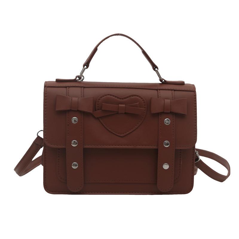 

Vintage College Style Backpack For Women Stylish Versatile Pu Material Casual Tote Bag кавовий