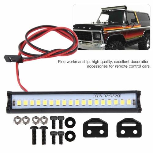 RC Car LED Roof Light Bar, High Brightness, for Traxxas TRX6/TRX4/SCX10 1/10 Scale RC Crawlers, Deformation Resistant, 18 Beads, 83mm Long, Easy Insta
