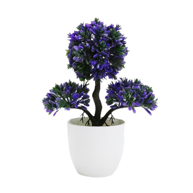Mini Three-Fork Pine Tabletop Ornament: Small Potted Bonsai Plant Simulation