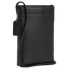 COACH Lanyard 15 brand classic embossed refined pebbled leather shoulder crossbody bag mini men's black