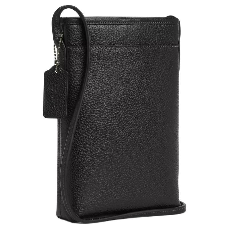 COACH Lanyard 15 brand classic embossed refined pebbled leather shoulder crossbody bag mini men's black