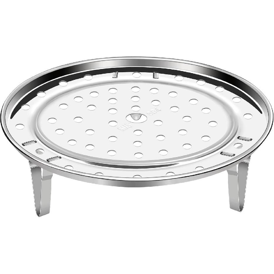 Mini Skater 1 Pack Stainless Steel Steamer Rack Stand Thicken Pressure Cooker Canning Racks with Detachable Legs for Stock Pot Steaming Tray Pans