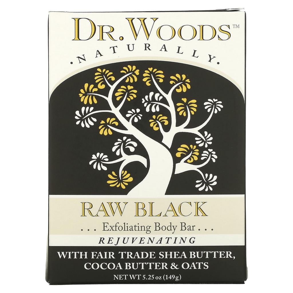 Dr. Woods Body Bar, Raw Black, 149G(5.25Oz)