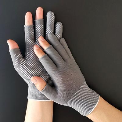 Anti-Slip Fishing Gloves Spring Summer Ice Cool Breathable Sunscreen Antiskid Open/Half Fingers Cycling Sport Gloves