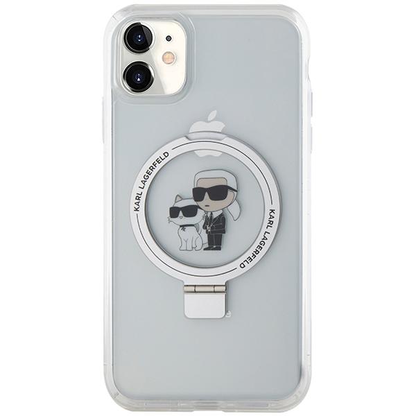 Karl Lagerfeld KLHMN61HMRSKCH iPhone 11 / Xr 6.1" White/white Hardcase Ring Stand Karl&Choupette MagSafe