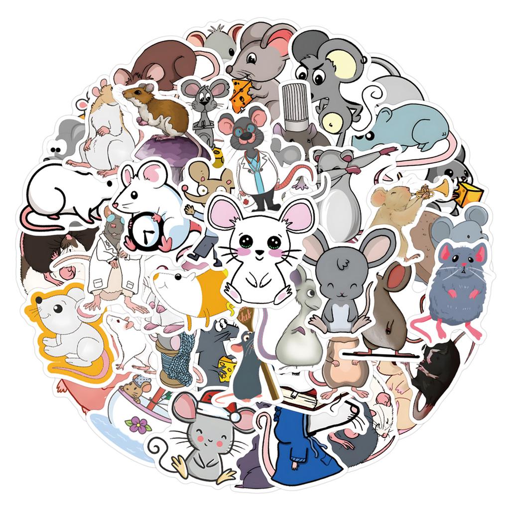 55 New Cartoon Mouse Doodle Stickers Decorate Notebook Suitcase Mobile Phone DIY Stickers