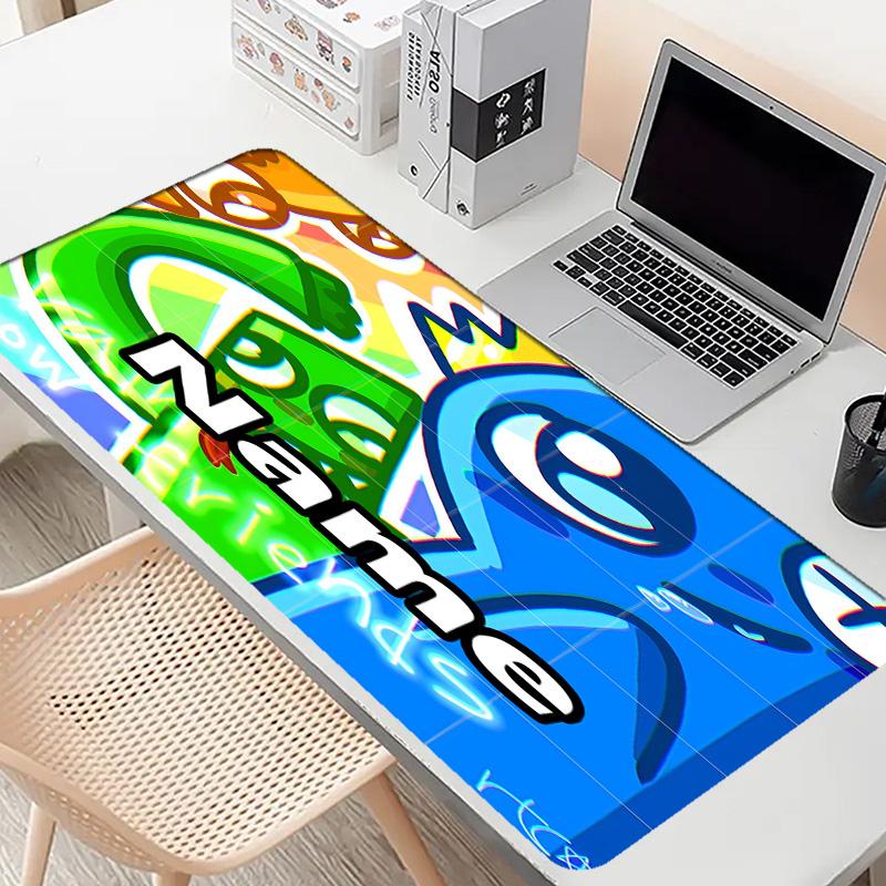 Custom Name Personalized Game Rainbow Friends Pattern Mousepad, Laptop PC Desk Mat, Decorative Desk Mat for Home Keyboard Pad Gift
