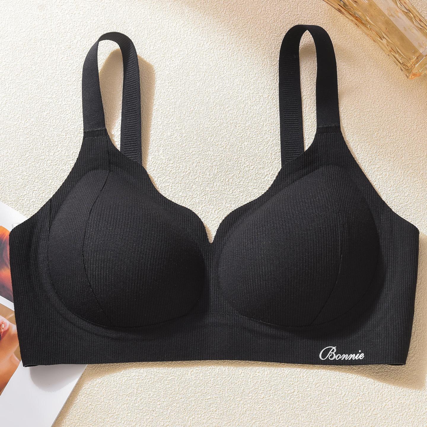 

[Chrysanthemum Cup] Traceless nude underwear big breasts show small breasts, gather and close secondary breasts, anti-sagging soft support bra cover 2xl [recommended 67.5-77.5kg ] чорний
