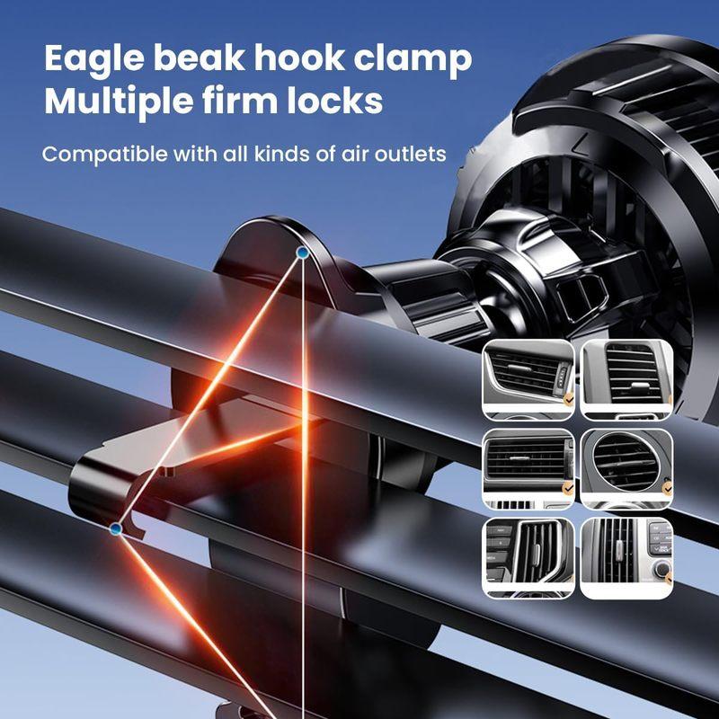  15W Ice Cooling Magnetic Wireless Car Charger Fast Charging Station for iPhone15 14 13 12 Pro Max MacSafe Car Phone Holder Stand