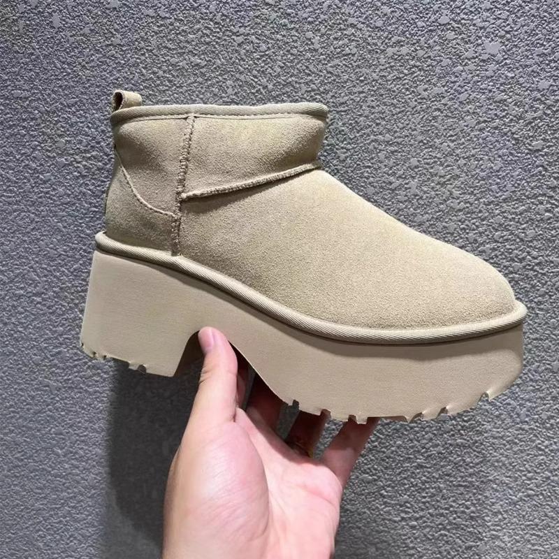 

Winter thick heel thickened snow boots warm velvet short tube heightening cotton shoes short boots 40