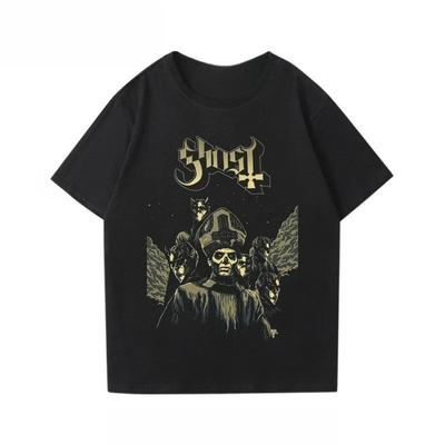 Szwedzki Heavy Metal Komiksowy Styl Rock Metal Otaczający Pół Rękaw Trend Zespół Duchów Koszulka z Krótkim Rękawem dla Mężczyzn i Kobiet