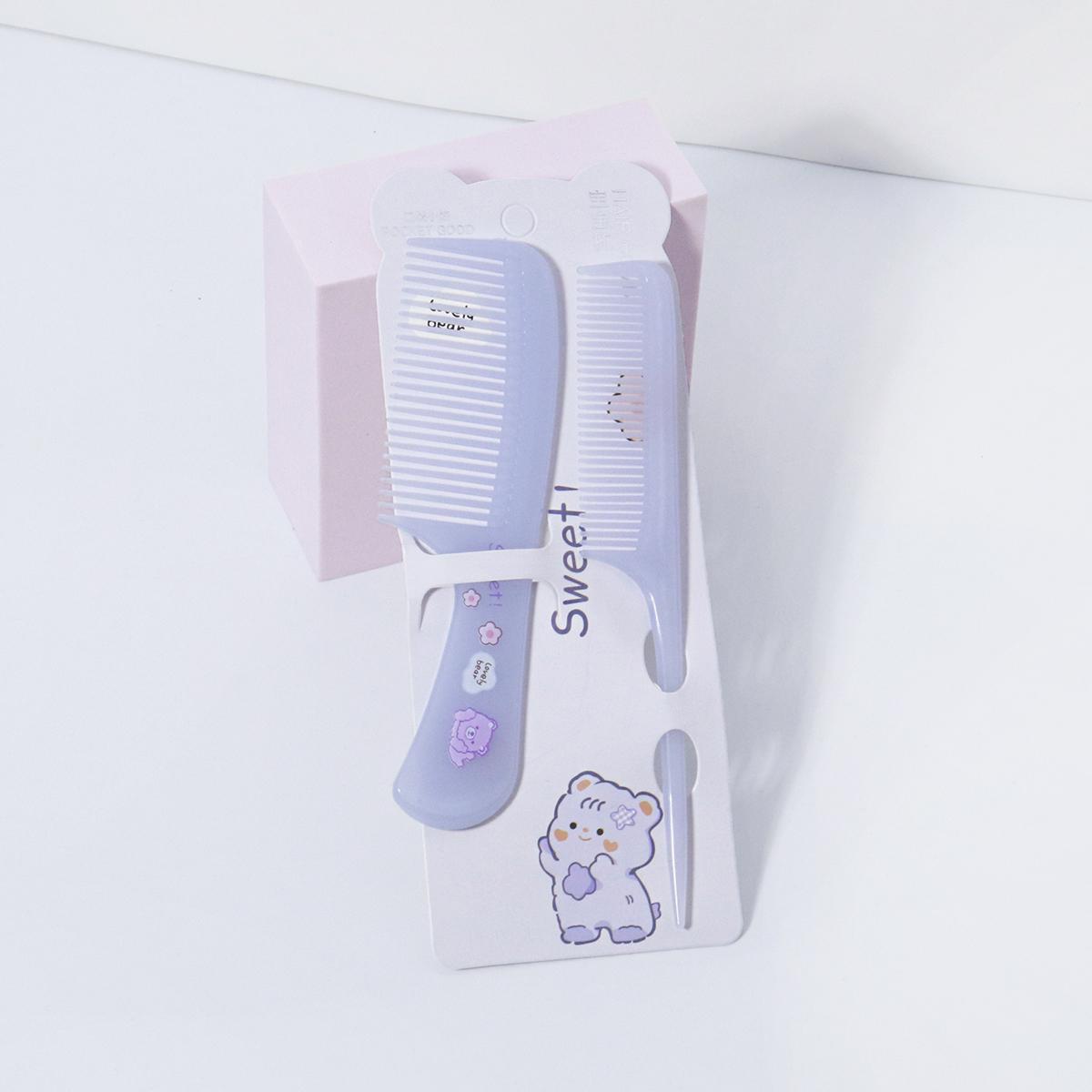 

2pcs/Comb Set Cartoon Animal Children s Hairdressing Comb Tip Tail Women s Portable Anti Static Plastic Comb