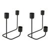 2 szt. 3-ramienny świecznik czarny prosty nowoczesny uchwyt na świece dekoracyjny kandelabr na ślub