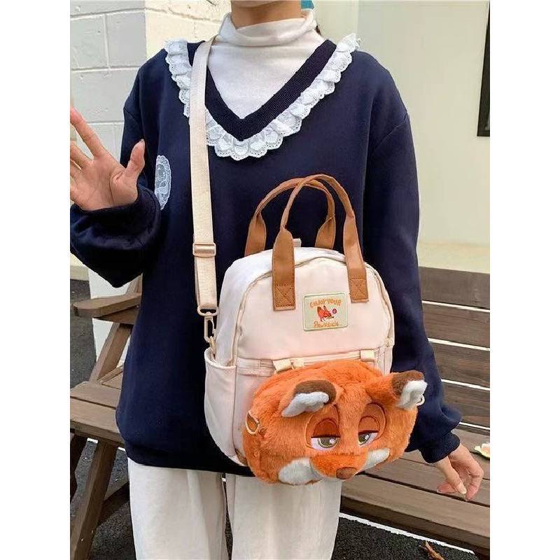 Zootopia Judy Hopps Nick Wilde Cartoon Animal City Oxford Fabric Backpack With Padded Compartment For Daily Use