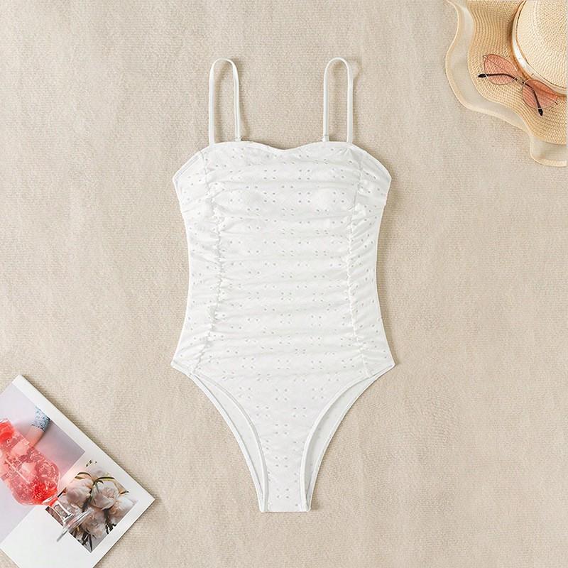 

Saddle Breather Hole One-piece Swimsuit Women s Flesh Cover Slimming Hot Bikini Beach Conservative S белый
