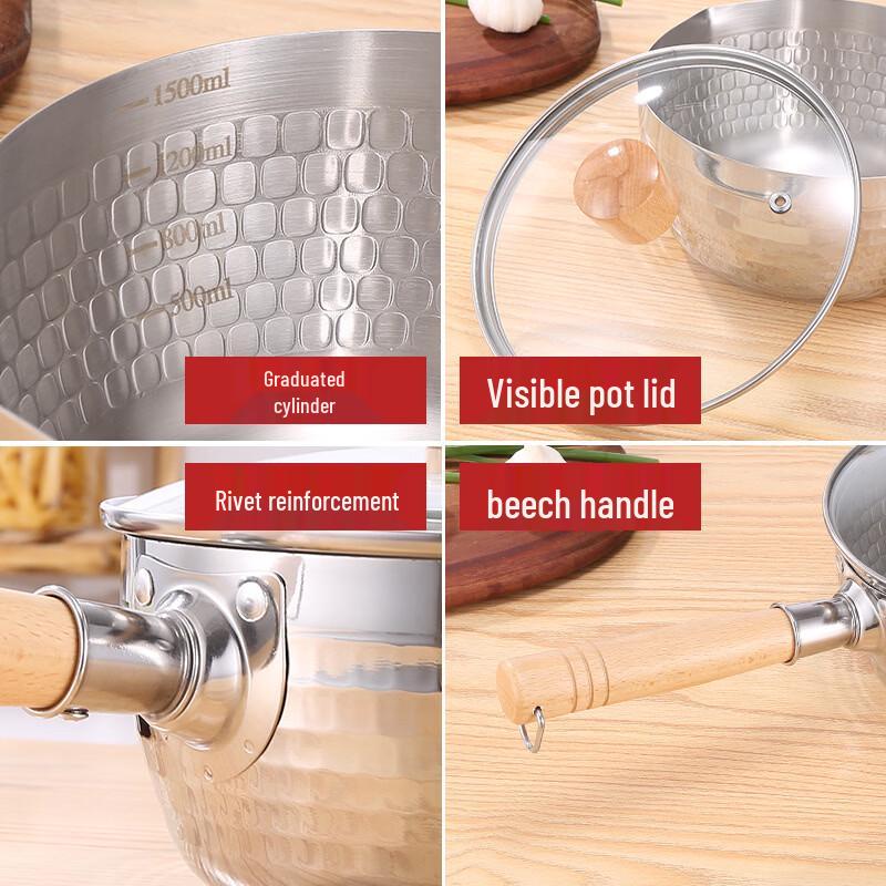 Hammered Stainless Steel Multi-purpose Non-stick Pot