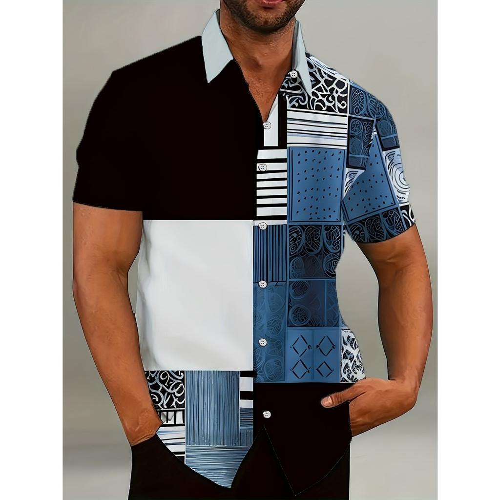 Men's Geometric Pattern Casual Shirt Casual Shirt