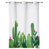 Cactus Tropical Plant Window Curtains Home Decoration Living Room Curtains Window Treatments Drapes Cortinas For Kitchen Bedroom