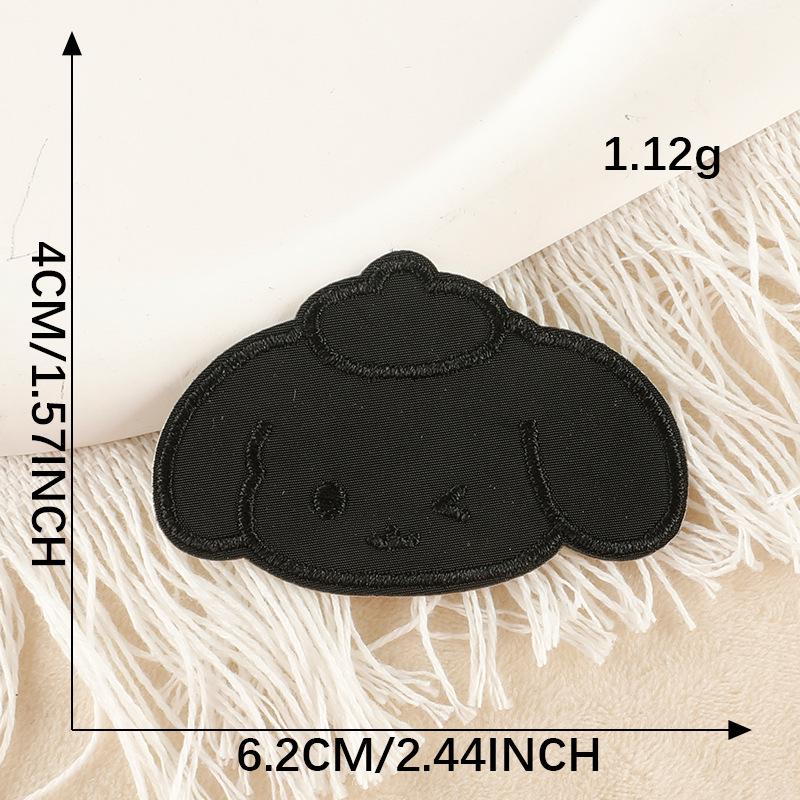 Samolepicí kreslená zvířátka černá vyšívaná nášivka na bundy