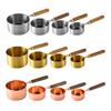 4 Piece Set of Measuring Cups with Wooden Handle And Stainless Steel for Baking