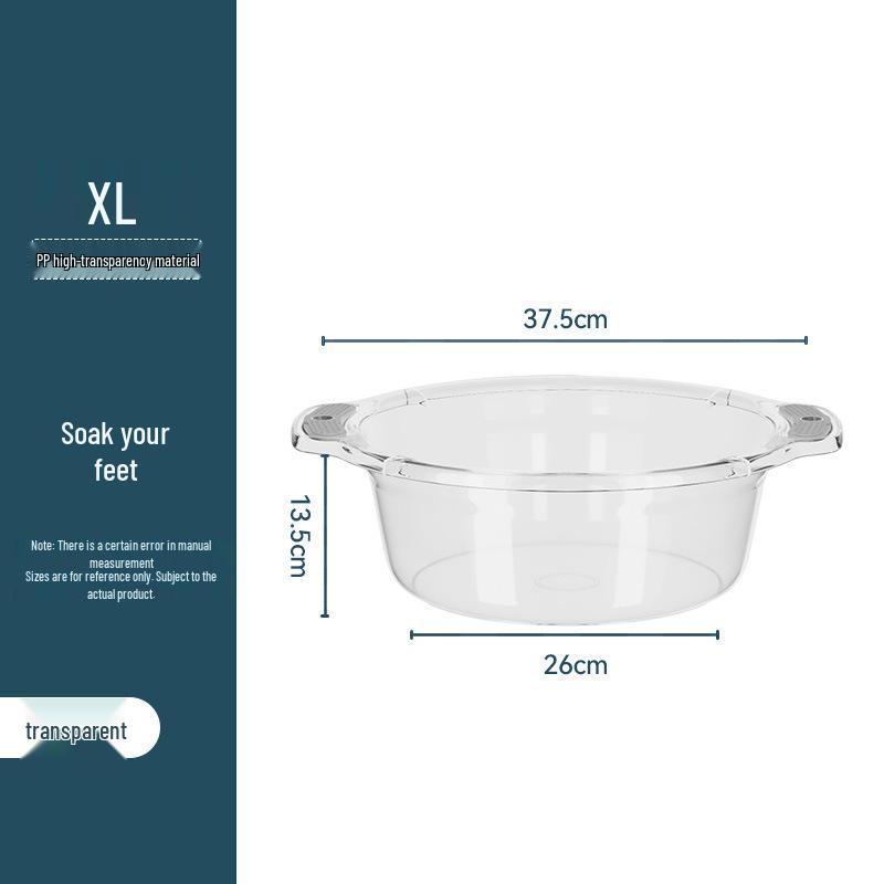 Large Durable Transparent Plastic Household Basin for Face Washing, Laundry, and Kitchen Use
