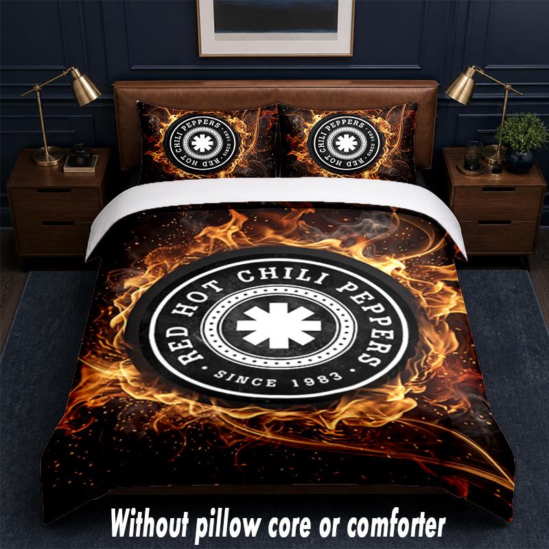 Set Biancheria da Letto Design Red Hot Chili Peppers 1 Copripiumino + 2 Federe Morbido Traspirante Biancheria da Letto per la Casa