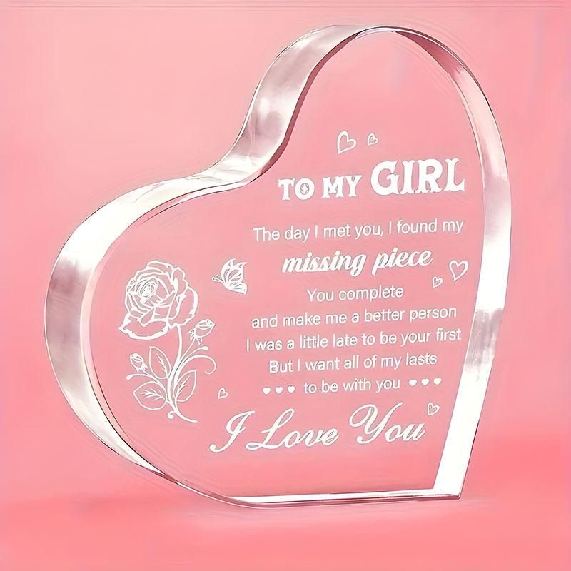 Acrylic Heart-Shaped Gifts Decor Sign For Girlfriend Mother and Friend Birthday Christmas Mothers Day and Valentine's Day Gifts