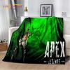 Coperta morbida in peluche, coperta in flanella, coperta da divano per soggiorno, camera da letto, letto, divano, copertura per picnic, stile cartone animato, per giocatori di Apex Legends