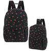 Lightweight Students School Bag Strawberry Students Daypack Storage Bag Corduroy Backpack  Travel