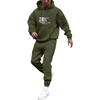 Men's Solid Color Flag Print Hooded Universal Versatile Hooded Sweatshirt Sweatpants Casual Sports Suit