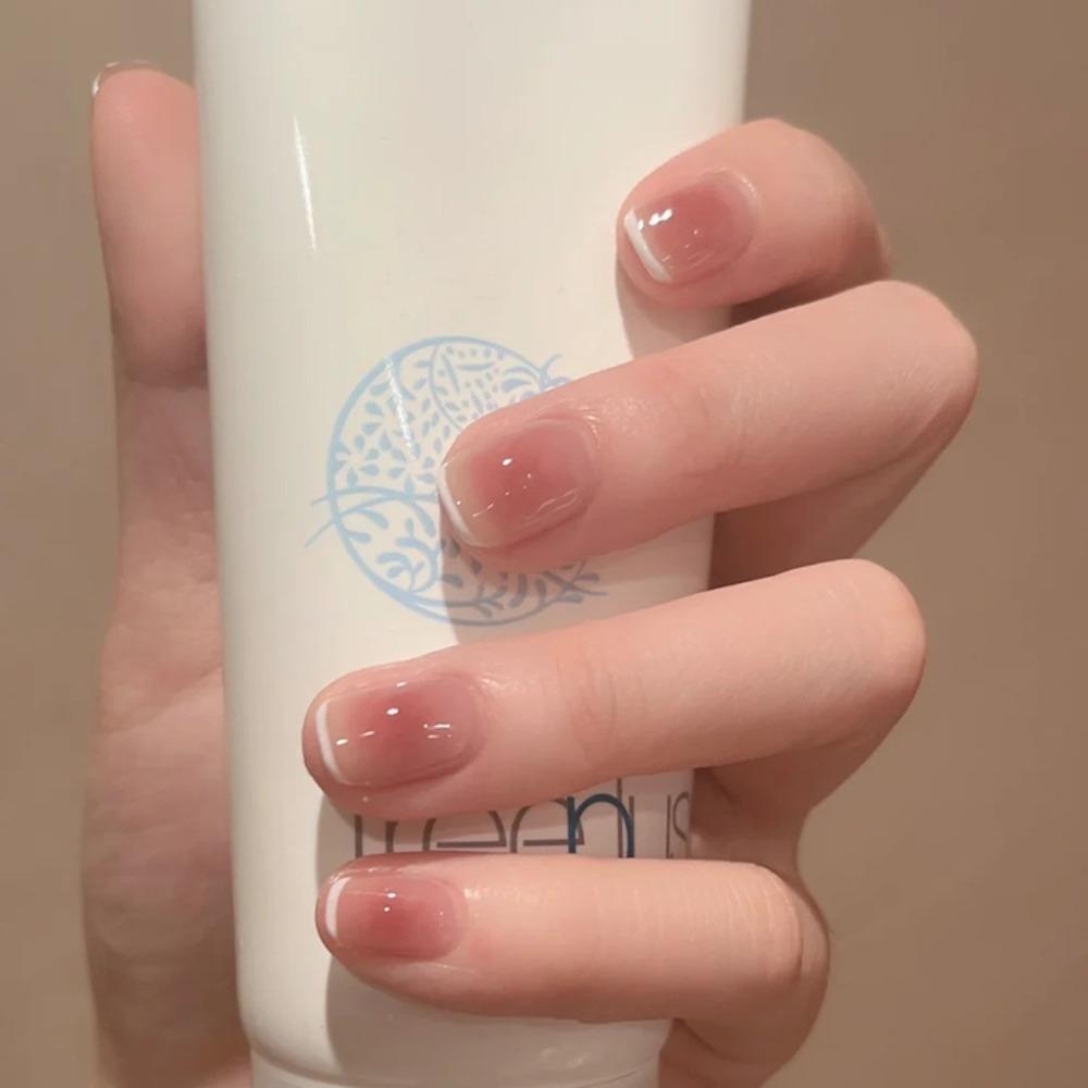 With Glue French False Nails Gradients Nail Tips Fashion Fake Nails  for Women and Girls