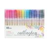 Dual-Tip Metallic Outline Pens Fluorescent Marker with Colorful Borders Smooth Tip Highlighters for Cards Crafts & Notes
