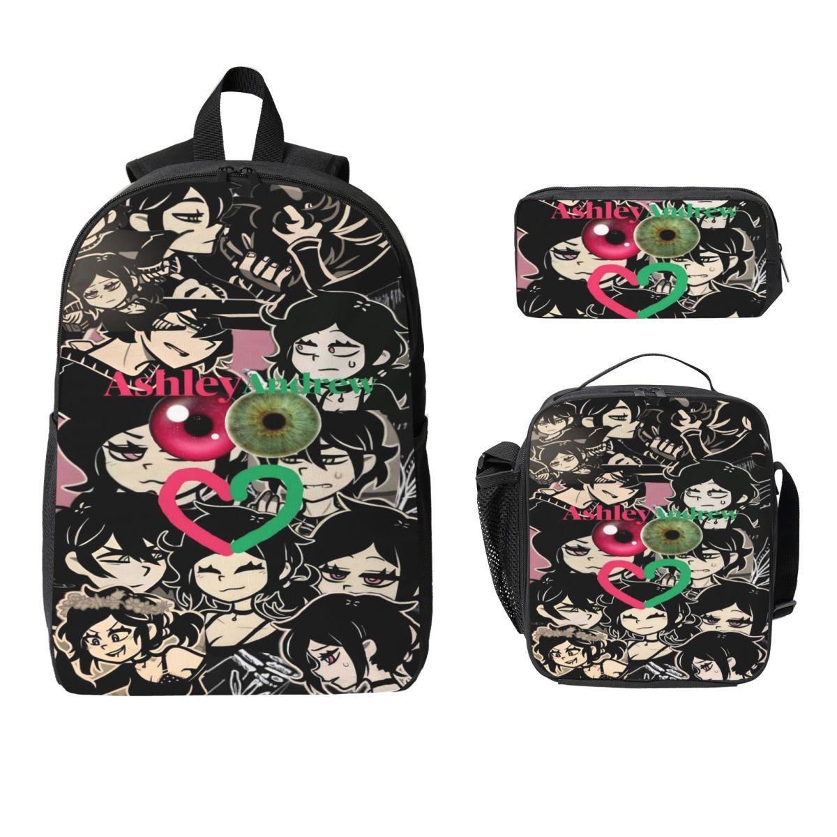 3 Stuks De Kist van Andy en Leyley Spellen Prints Rugzak Set voor Jongen Meisje Etui Sets Schooltassen Sets met Lunchbox