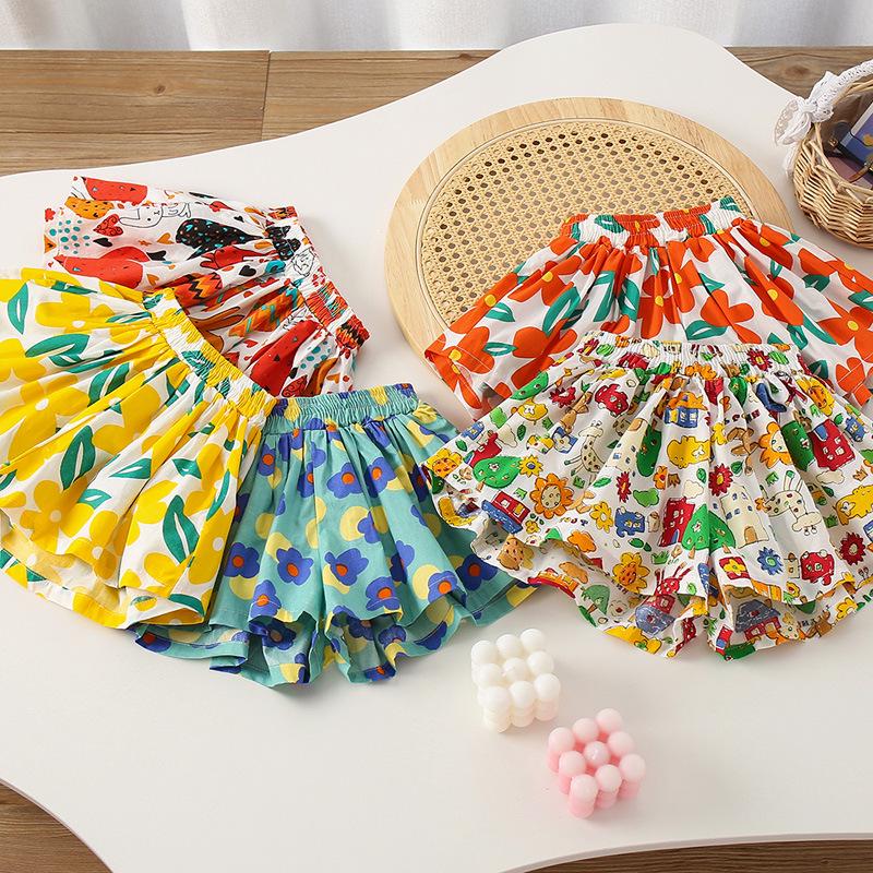 Girls' Floral Cotton Skirt - Summer Bloom Edition