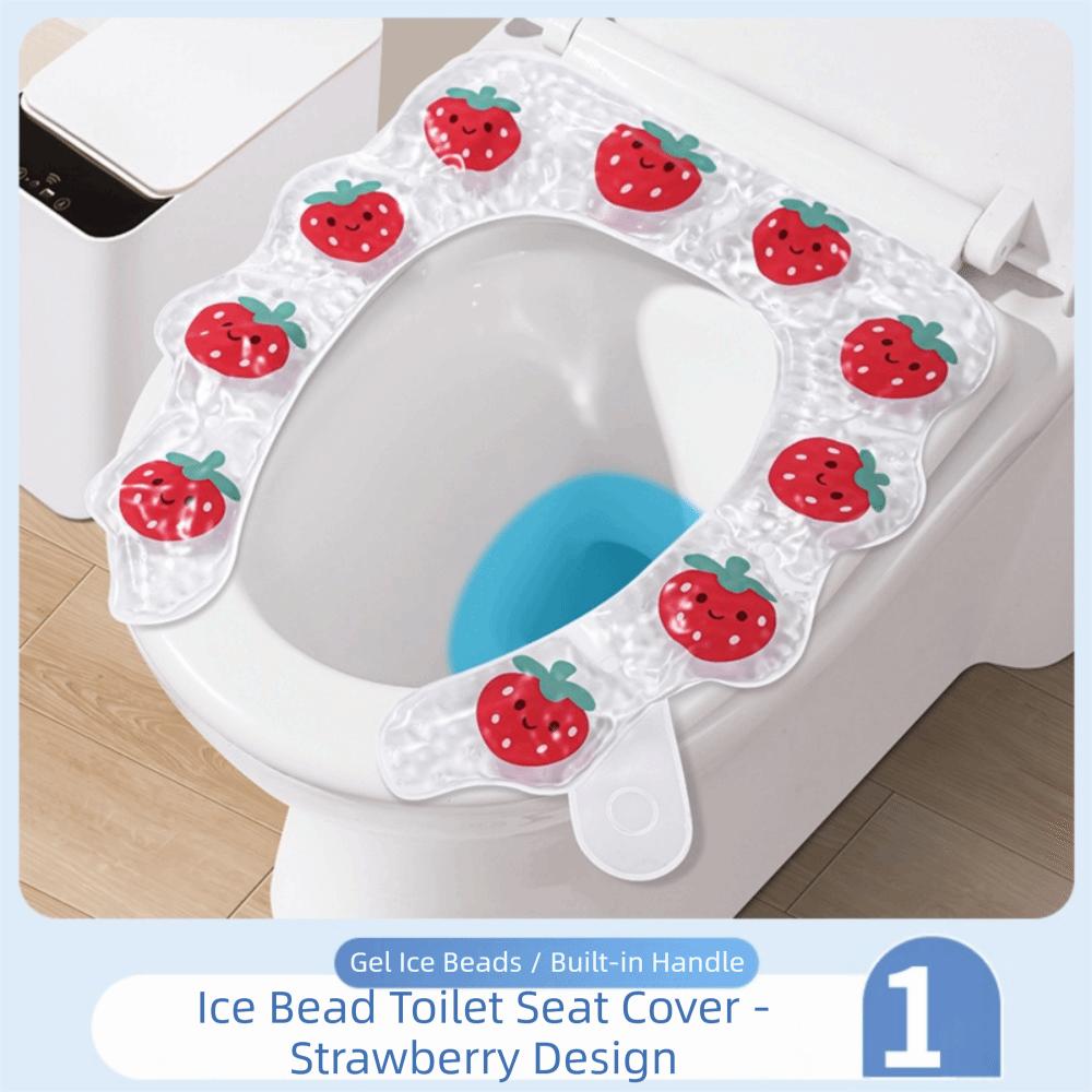 Cartoon Print Cooling Gel Toilet Seat Cover Cooling Toilet Seat Cushion Bathroom Strawberry