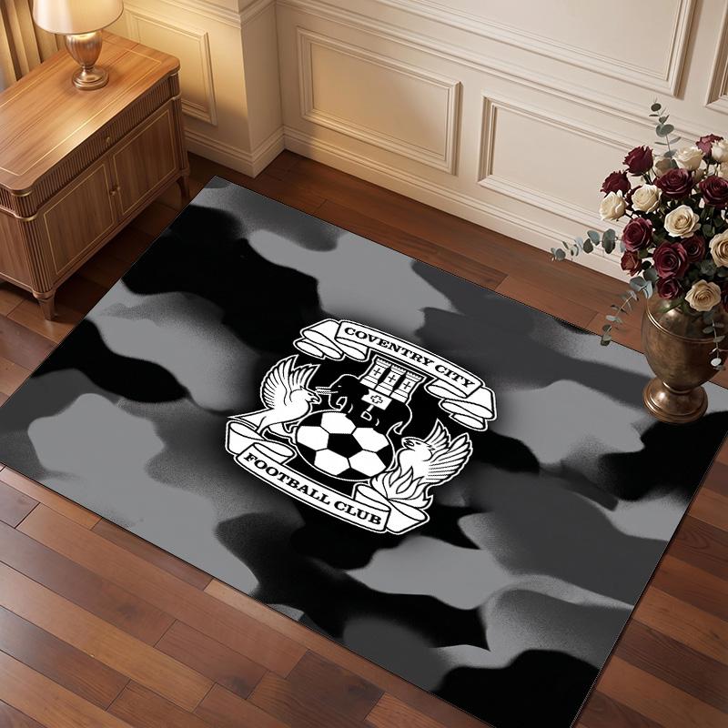 Tappeto in Velluto di Cristallo con Stampa del Coventry City Football, Comodo Assorbente d'Acqua Antiscivolo Tappeto per Pavimenti Interni
